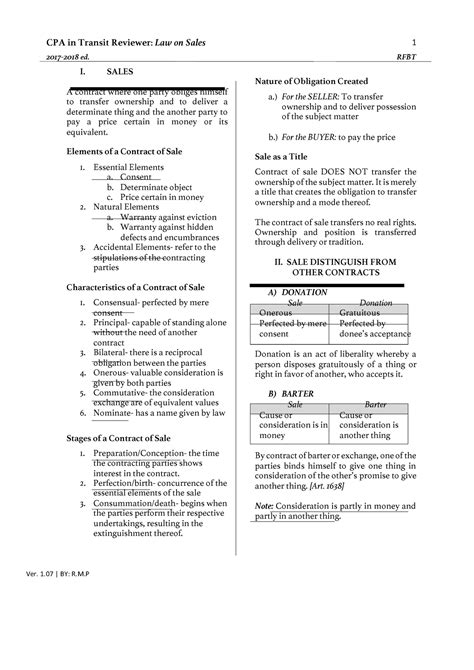 CPA Reviewer Law on Sales updated as of 2017 2018 .